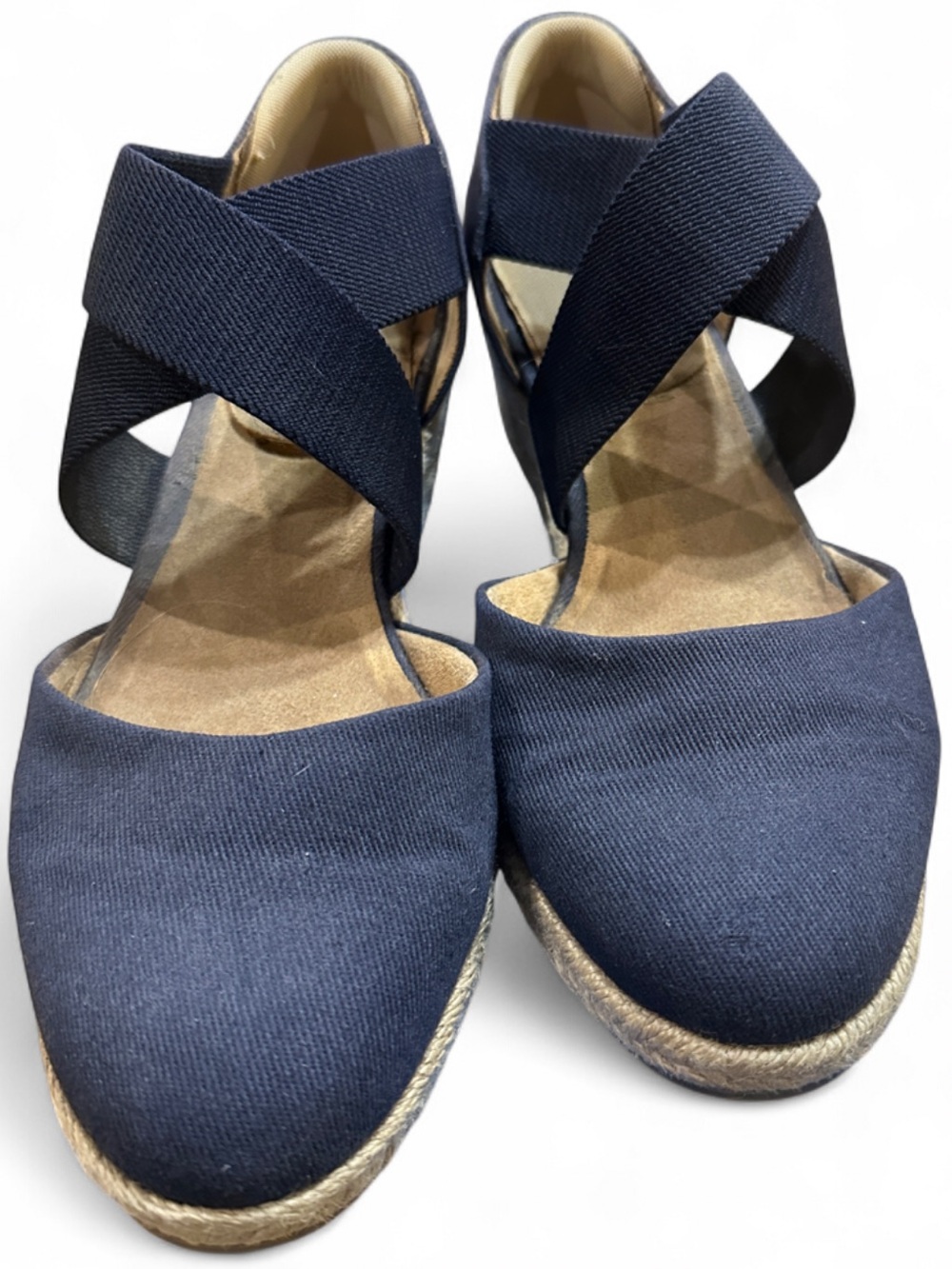 LifeStride navy espadrille wedge sandals 💙 8.5